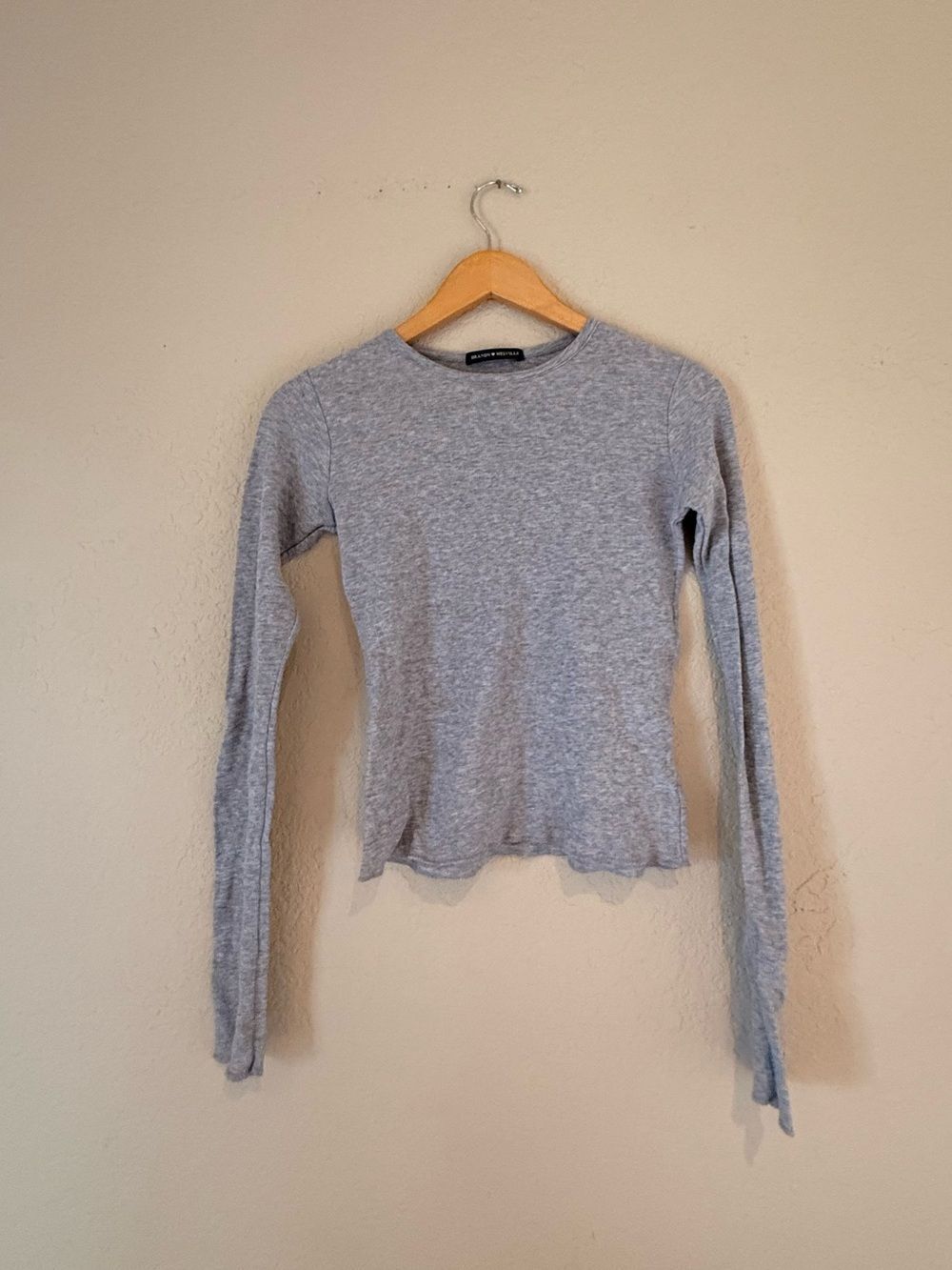 Brandy Melville Heather Gray Long Sleeve Crewneck